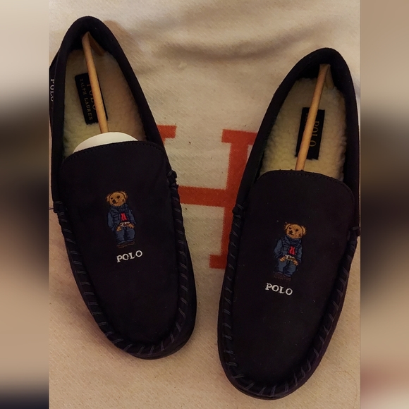 Ralph Lauren Other - NIB-Polo Ralph Lauren American Flag Polo Bear Loafer/Slippers-Navy-Size 10